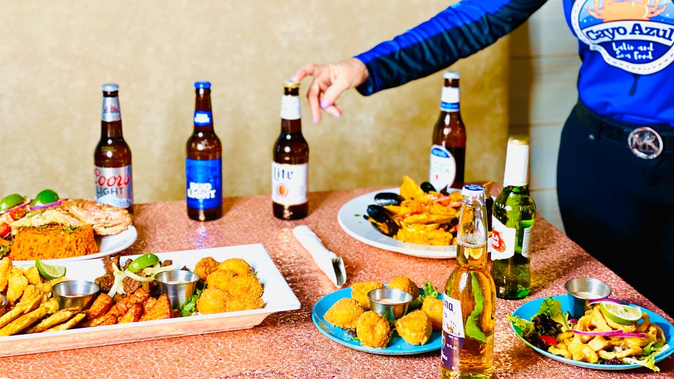 Colorful Puerto Rican plates on a table