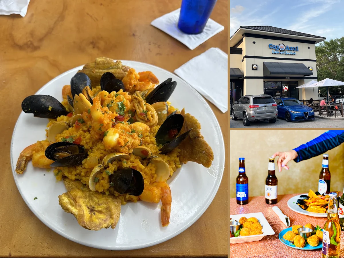 Seafood dishes served for dine-in meals